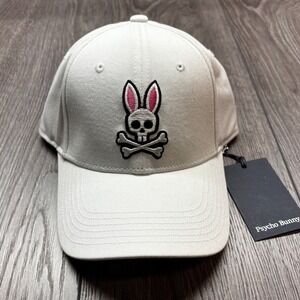 Psycho Bunny White Adjustable Baseball Cap Hat NWT White New Osfa
